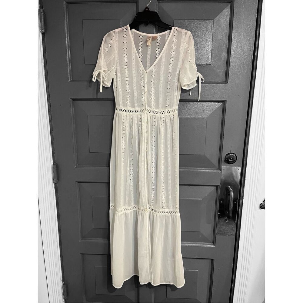 Divided Cream Eyelet Maxi Dress